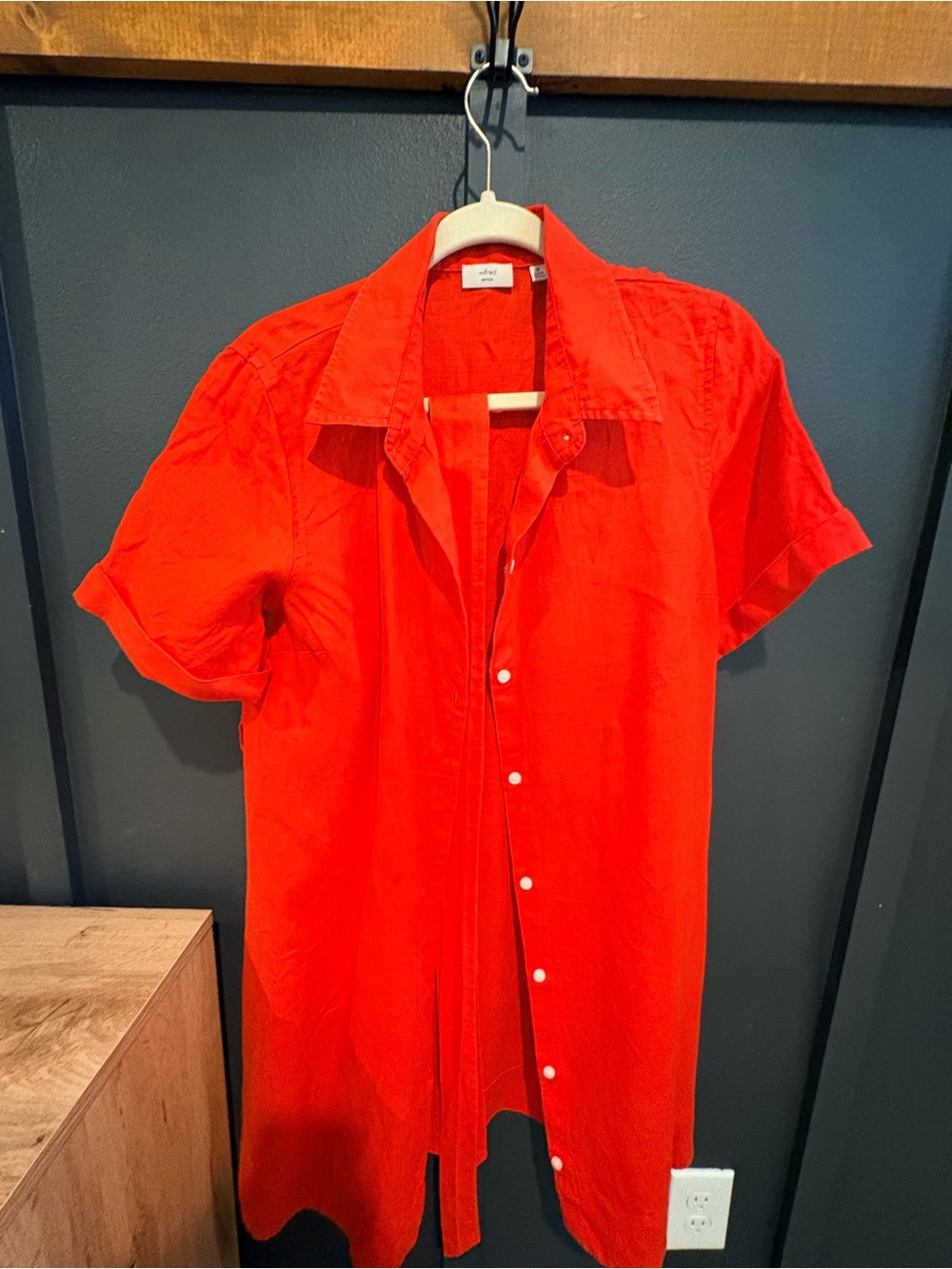 Aritzia shirt dress Red